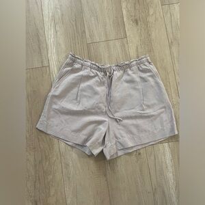H&M High Waist Linen-Blend Shorts